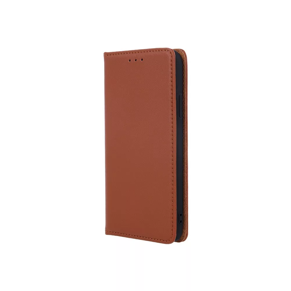 Genuine Leather Apple iPhone 13/14 (6.1) oldalra nyíló mágneses bőrhatású könyv tok szilikon