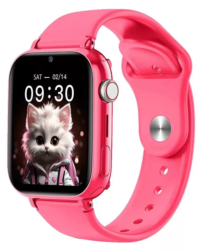 Maxcom FW59 4G (nano SIM) gyerek okosóra GPS nyomonkövetéssel, SOS segélyhívással pink