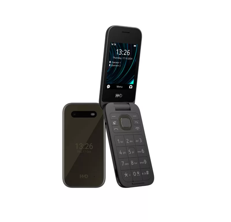 HMD (Nokia) 2660 4G Flip Mobiltelefon, Kártyafüggetlen, Dual Sim, fekete