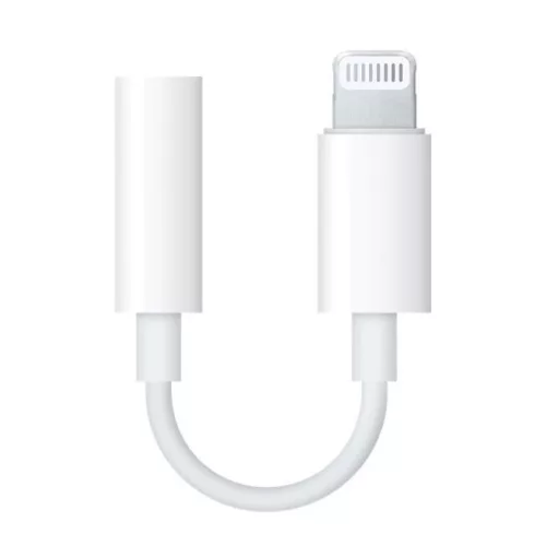 APPLE adapter kábel (3.5mm jack aljzat - lightning) FEHÉR