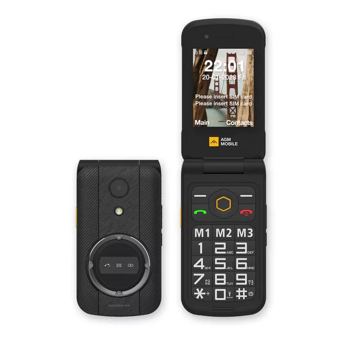 AGM M8 Flip 4G ütés- és vízálló IP68 nagy gombos mobiltelefon vészhívóval, kártyafüggetlen