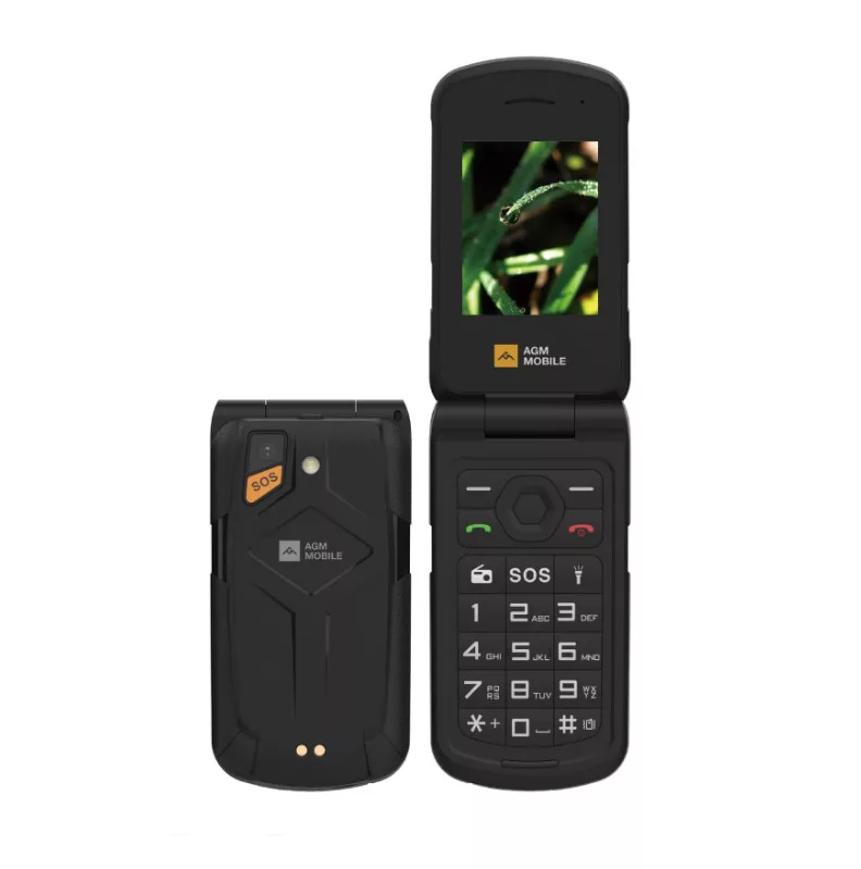 AGM M10 Flip 4G ütés- és vízálló IP68 nagy gombos mobiltelefon vészhívóval, kártyafüggetlen, DualSim