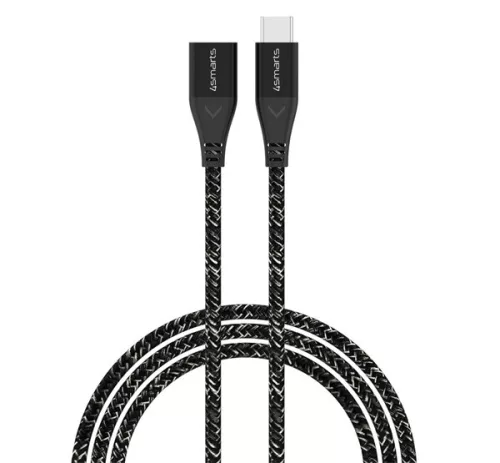 4smarts Extension USB / USB-C hosszabbító kábel / adapter, 60W, 1.5m, fekete / szürke