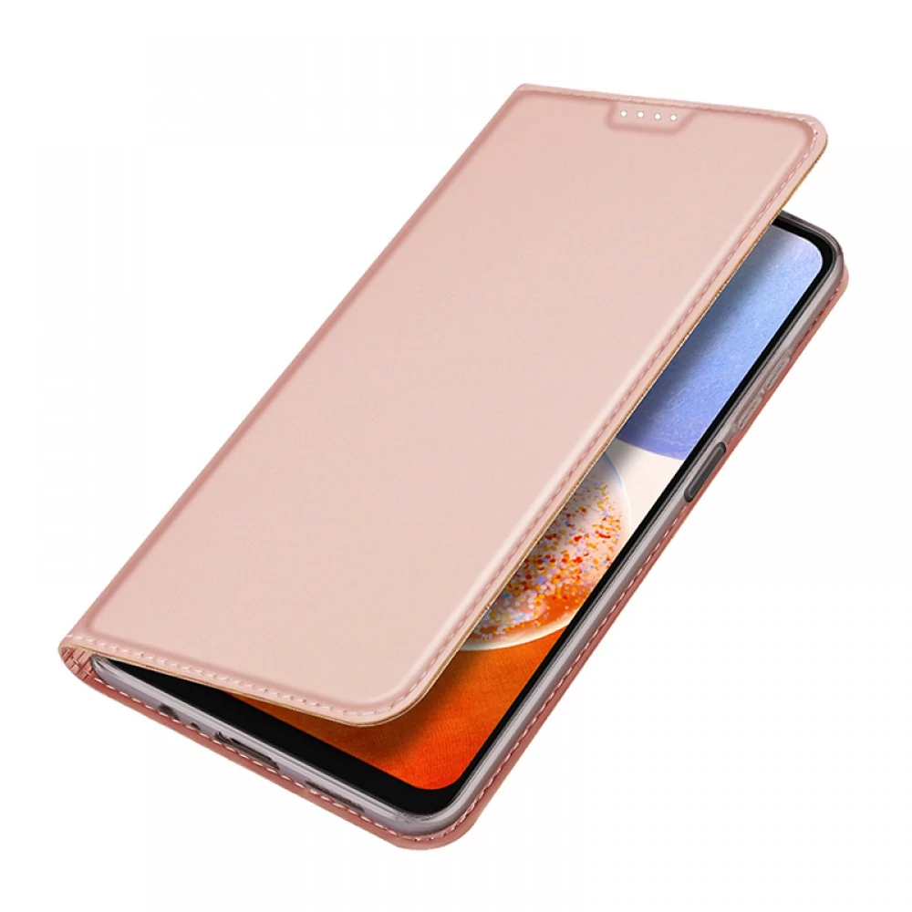 BOOKTYPE Samsung Galaxy A14 5G oldalra nyíló tok, RoseGold