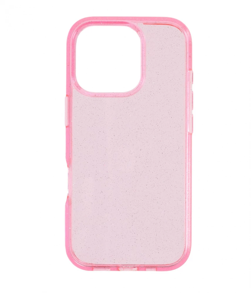 Iphone 16 Pro csillámos szilikon hátlap, Pink