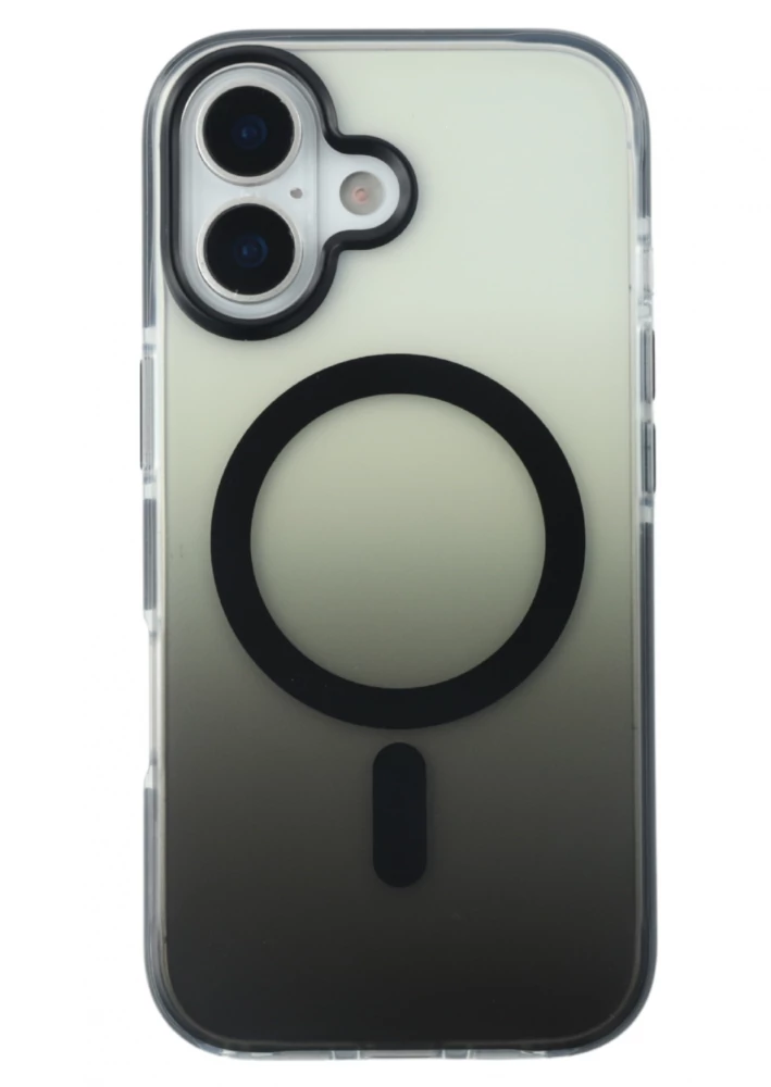 iPhone 17 mágneses tok, Fekete-átlátszó