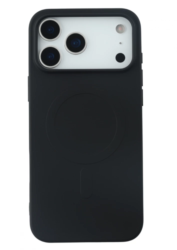 iPhone 17 Pro Max mágneses szilikon tok, Fekete