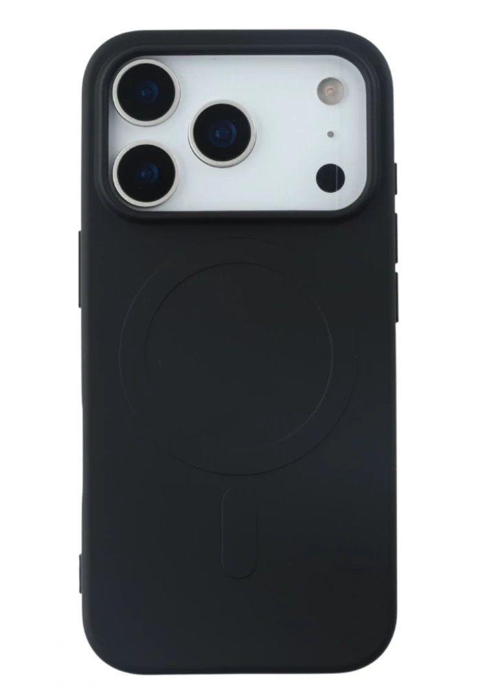 iPhone 17 Pro mágneses szilikon tok, Fekete