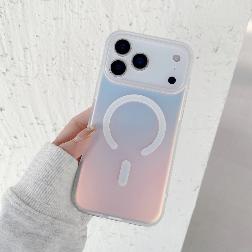 iPhone 17 Pro Max mágneses lézernyomott tok, Átlátszó