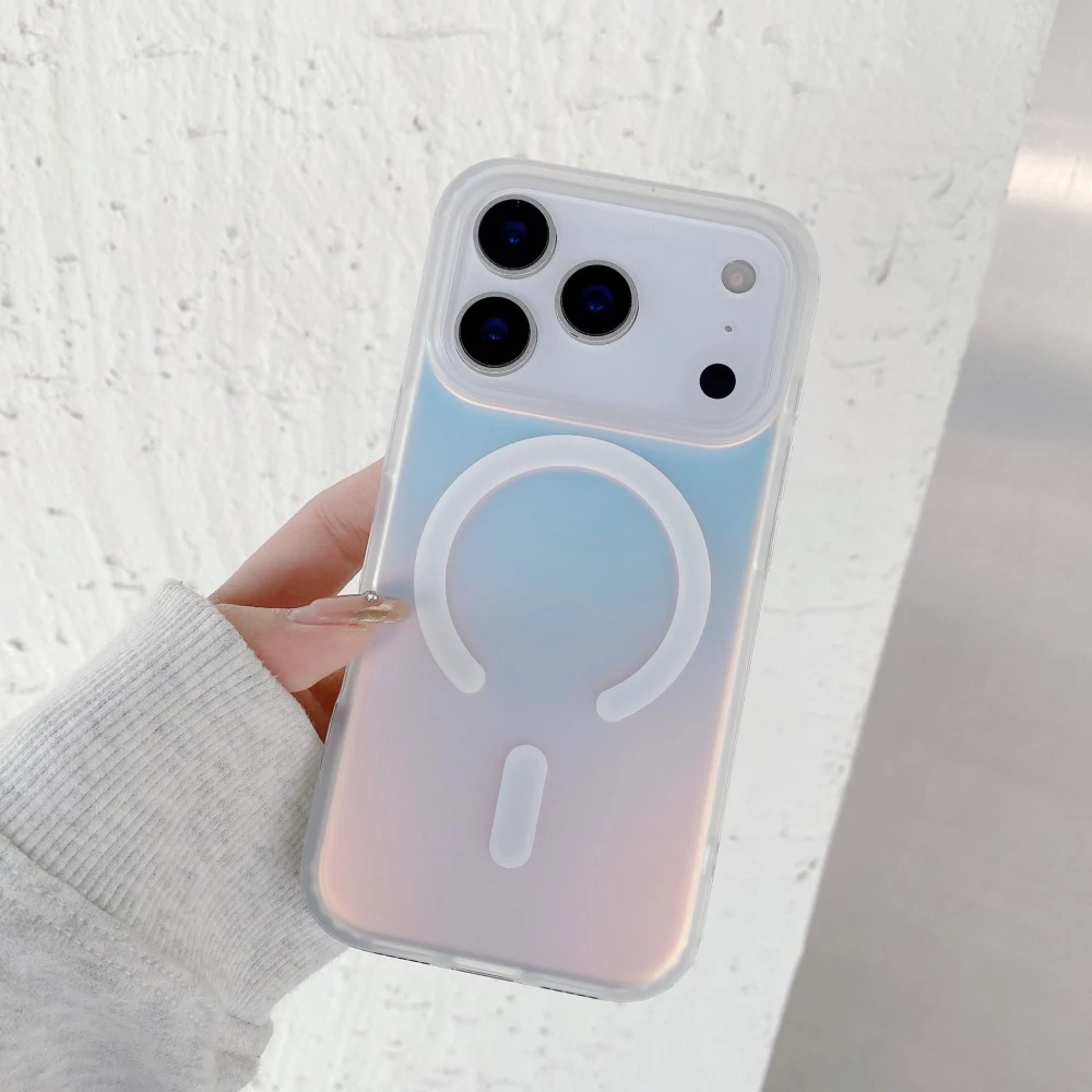iPhone 17 Pro mágneses lézernyomott tok, Átlátszó