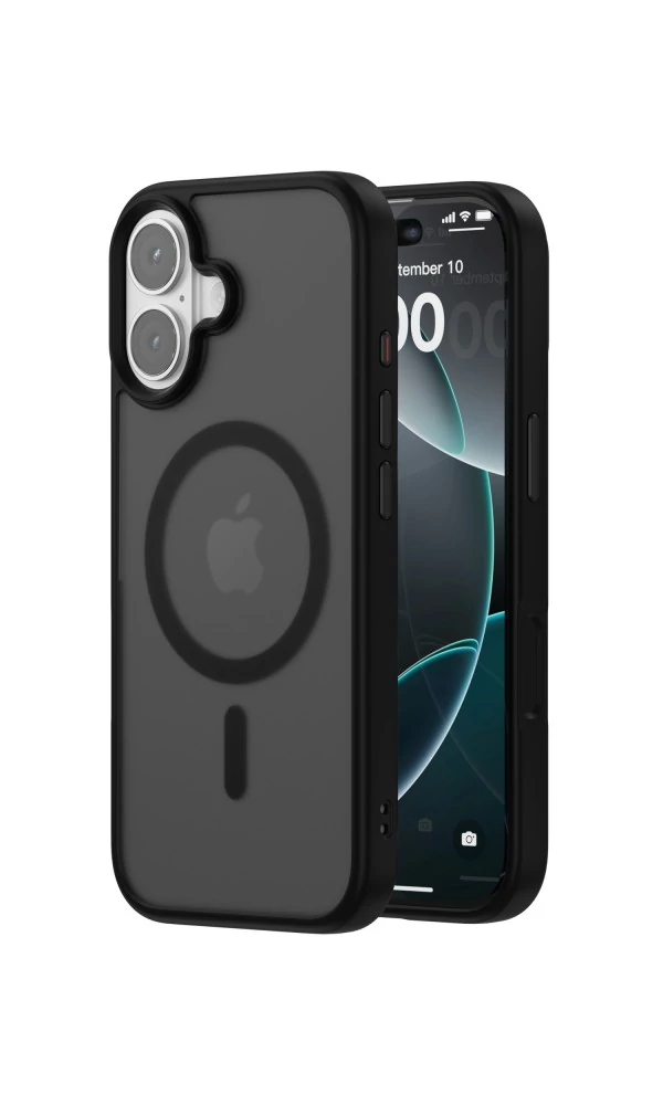 iPhone 17 mágneses prémium matt tok, Fekete
