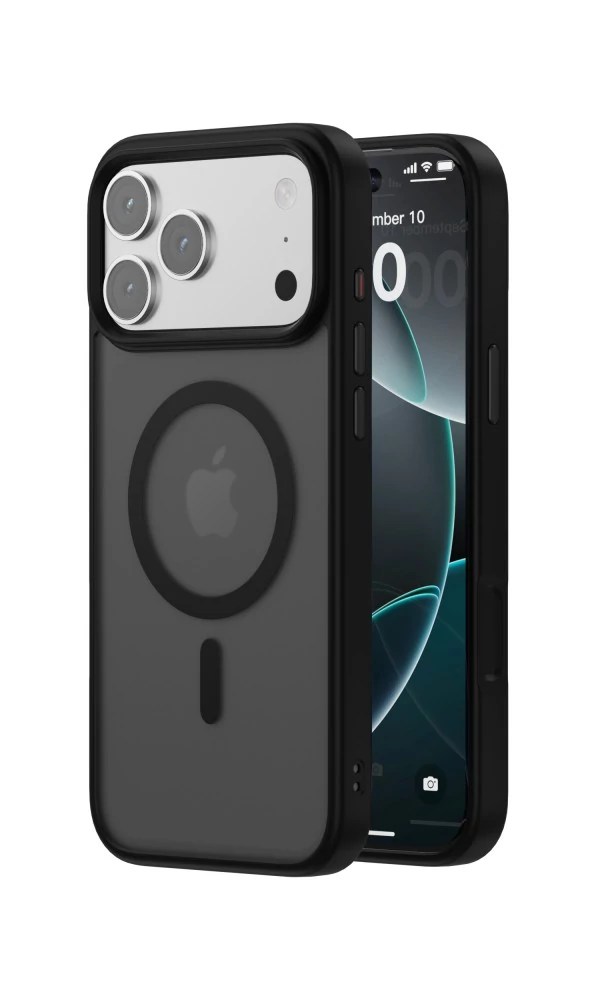 iPhone 17 Pro Max mágneses prémium matt tok, fekete