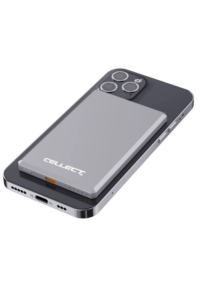 Slim mágneses (MagSafe) 5000 mAh, Szürke Külső akkumulátor / Power bank