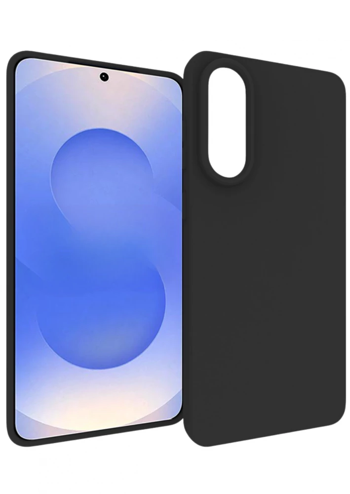 Premium szilikon tok, Samsung S25 Edge, Fekete