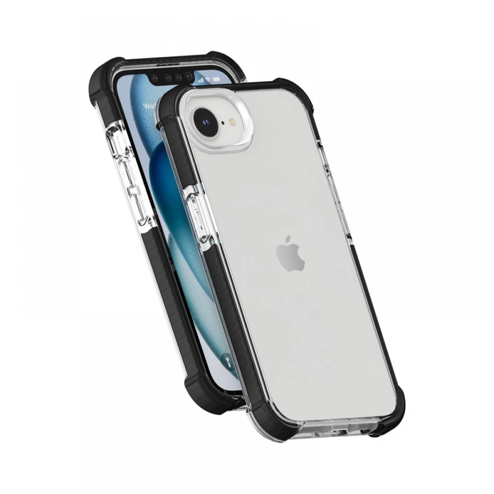 Shock Case iPhone 16e ütésálló szilikon hátlap, Fekete