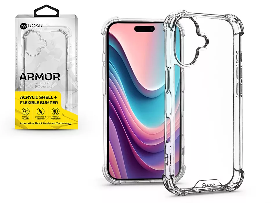 Roar Armor Gel szilikon hátlap - Apple iPhone 16 - átlátszó