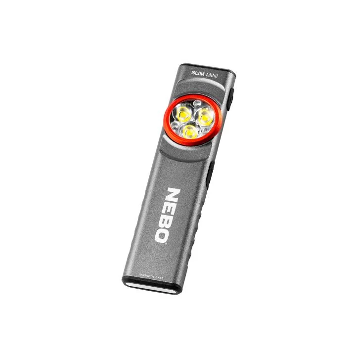 NEBO SLIM MINI zseblámpa, 250 lumen, 450mAh, IPX4, alumínium burkolat, mágneses talp