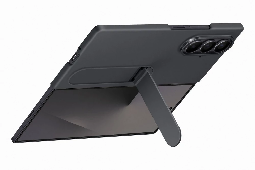 Samsung Fold 7 Álló tok szíjjal, fekete