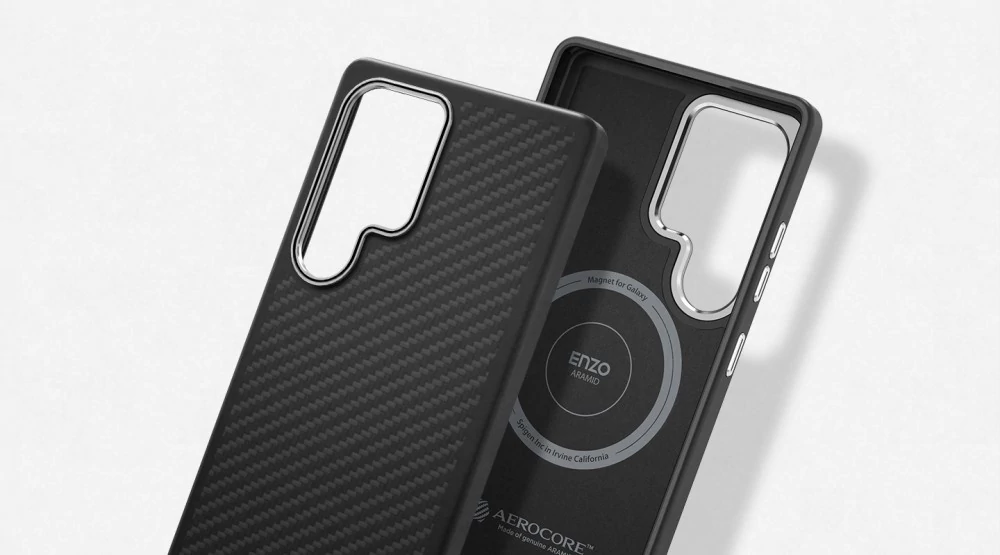 Aramid Samsung S25 Ultra  ütésálló tok, Fekete-ezüst