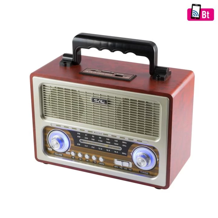 Retro táskarádió, AC-DC, MP3-BT, 3 sávos