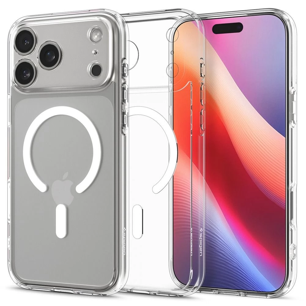 Spigen Ultra Hybrid Magfit Apple iPhone 17 Pro Max tok, MagSafe, Clear White, fehér