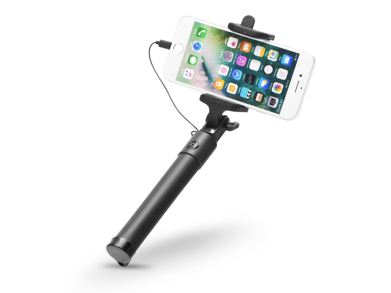Blun Selfie Holder szelfi bot exponáló gombbal, Lightning csatlakozóval – fekete