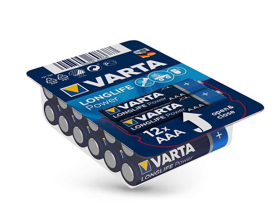 VARTA Longlife Power Alkaline AAA ceruza elem – 12 db/csomag