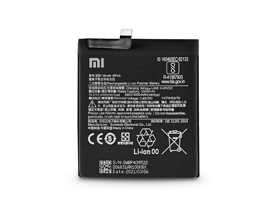 Xiaomi Mi 9T/Mi 9T Pro gyári akkumulátor – Li-ion Polymer 4000 mAh – BP40 (ECO csomagolás)