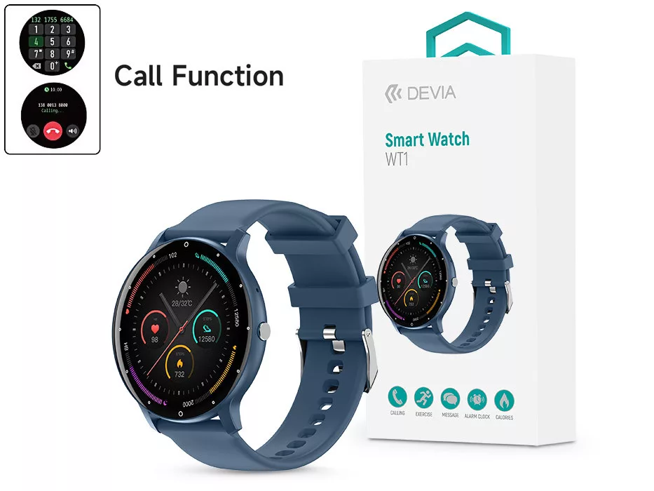 DEVIA WT1 SMART WATCH OKOSÓRA - KÉK