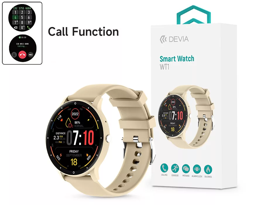 DEVIA WT1 SMART WATCH OKOSÓRA - BÉZS