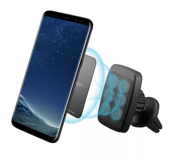 SPIGEN KUEL H12 MÁGNESES FORGATHATÓ UNIVERZÁLIS AUTÓS TARTÓ SZELLŐZŐRÁCSBA, FEKETE