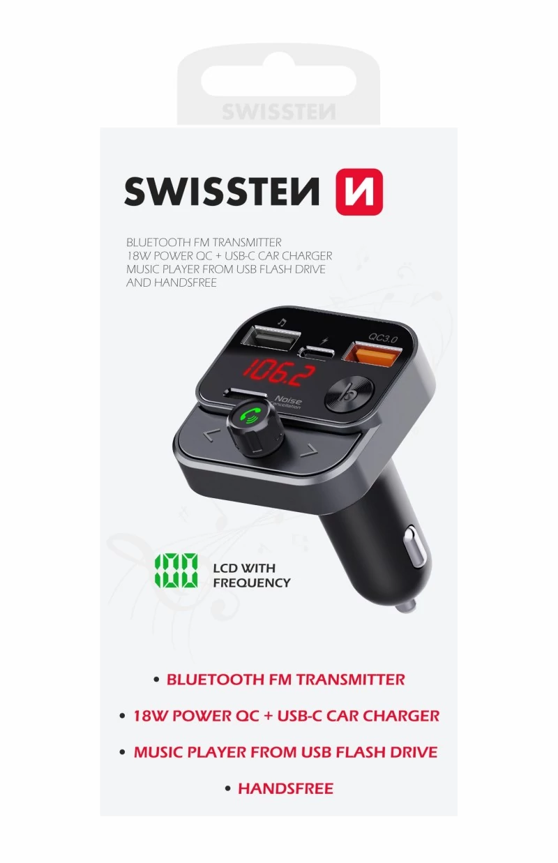 Swissten FM transzmitter (bluetooth)