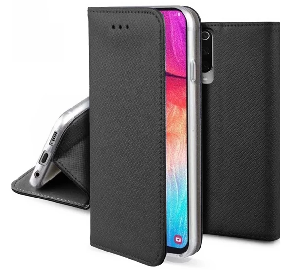Xiaomi Redmi Note 14 4G Tok álló, bőr hatású (FLIP, oldalra nyíló, asztali tartó, rombusz) FEKETE