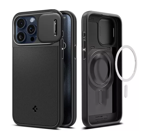 Spigen Optik Armor Mag Apple iPhone 15 Pro tok Magsafe, fekete