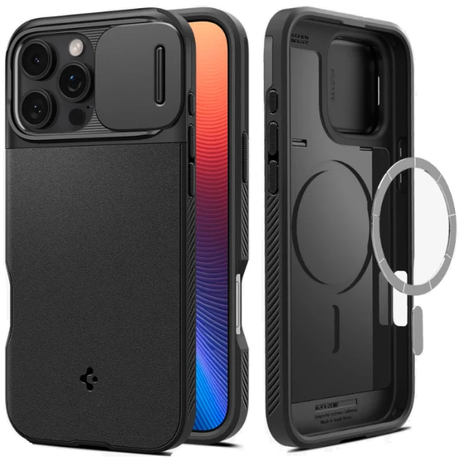 Spigen Optik Armor Mag Apple iPhone 16 Pro Max tok - Magsafe, fekete