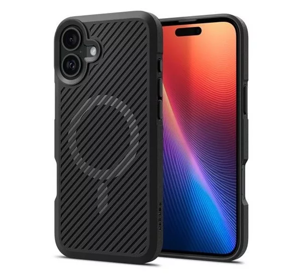 Spigen Core Armor MagFit Apple iPhone 16 Matte Black Magsafe tok - fekete