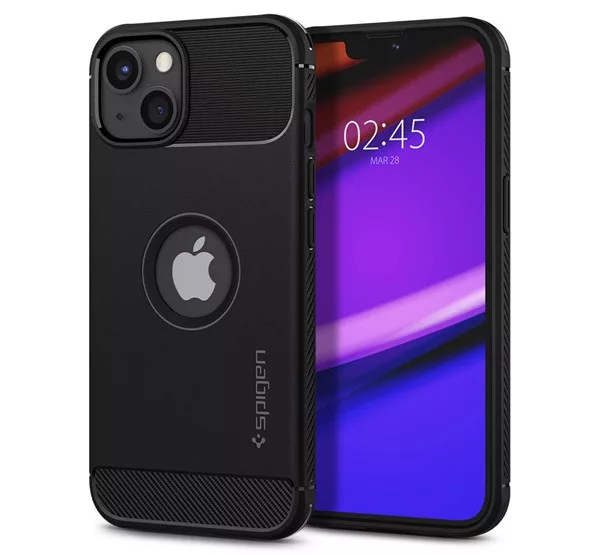 Spigen Rugged Armor Apple Iphone 13/14 tok - Matt Black, (fekete)