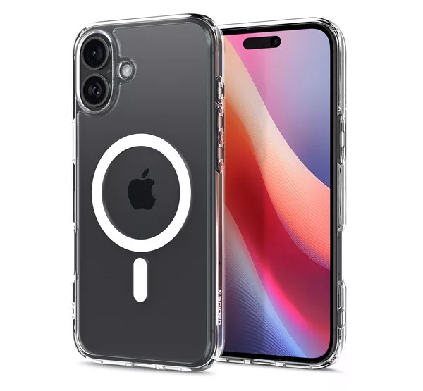 Spigen Ultra Hybrid MagFit iPhone 16 Plus tok - MagSafe, fehér (átlátszó)