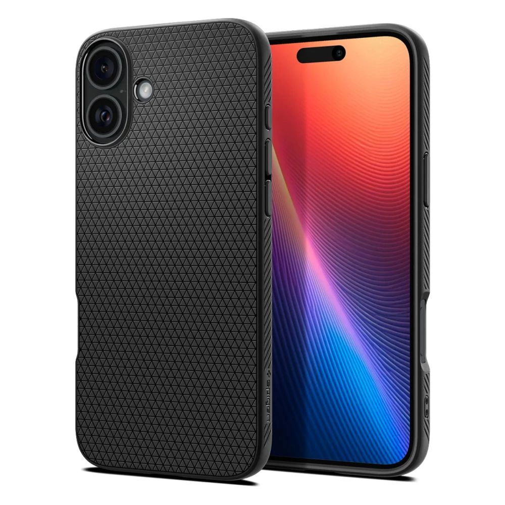 Spigen Liquid Air iPhone 16 Plus tok - Matte Black, (fekete)