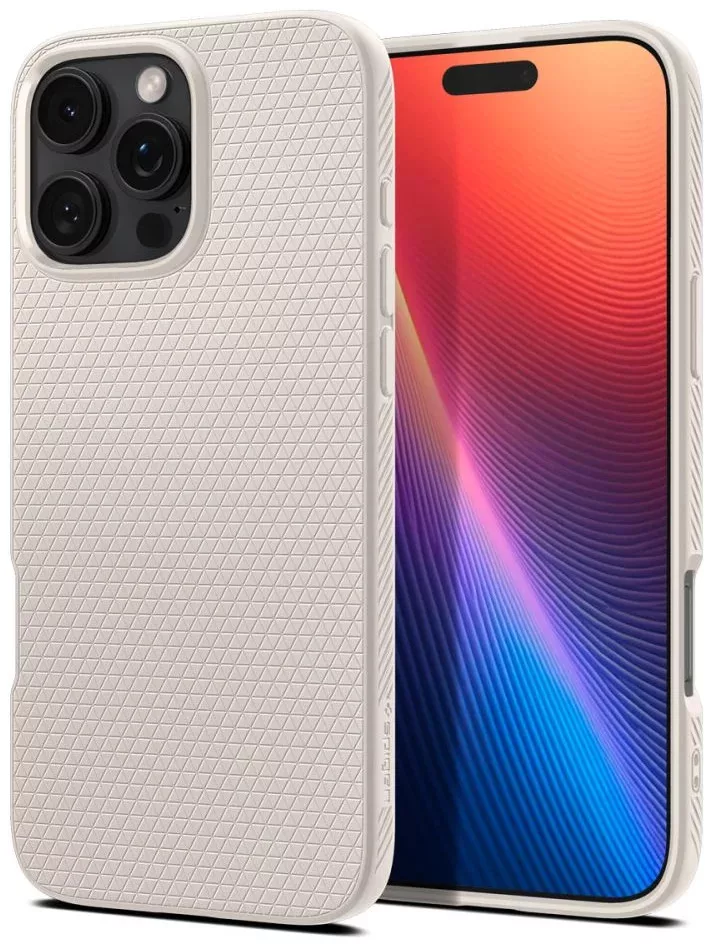 Spigen Liquid Air iPhone 16 Pro tok - Natural Titanium (bézs)