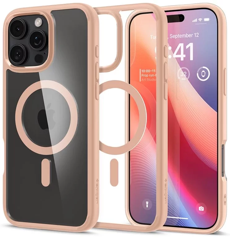 Spigen Ultra Hybrid MagFit Apple iPhone 16 Pro Max tok - Rose Titanium MagSafe (átlátszó)