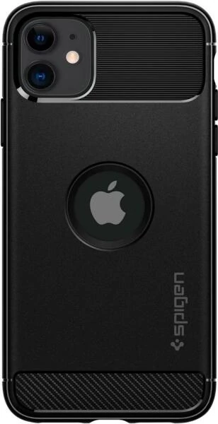 Spigen Rugged Armor Apple Iphone 11 tok - Matte Black, (fekete)