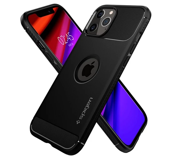 SPIGEN RUGGED ARMOR APPLE IPHONE 12/12 PRO MATTE BLACK TOK, FEKETE
