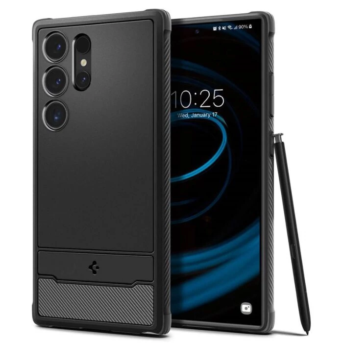 Spigen Rugged Armor Samsung Galaxy S24 Ultra tok - Matte Black, (fekete)